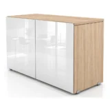 Credenza Melamina 2 Puertas de Cristal SG-11B