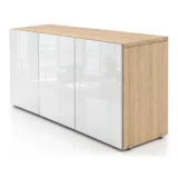 Credenza Melamina 3 Puertas de Cristal SG-11A